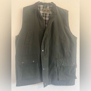 Walker and Hawkes Waxed Cotton Men’s Dark Green Utility Vest